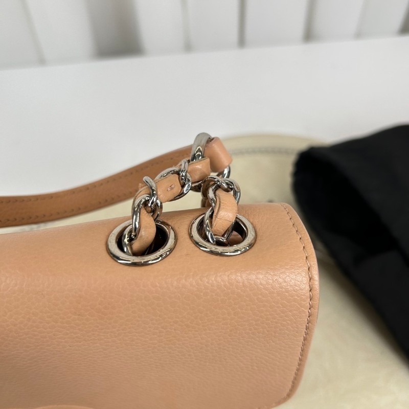 Chanel 古巴系列郵差包鏈條包 粉色鴛鴦扣-7