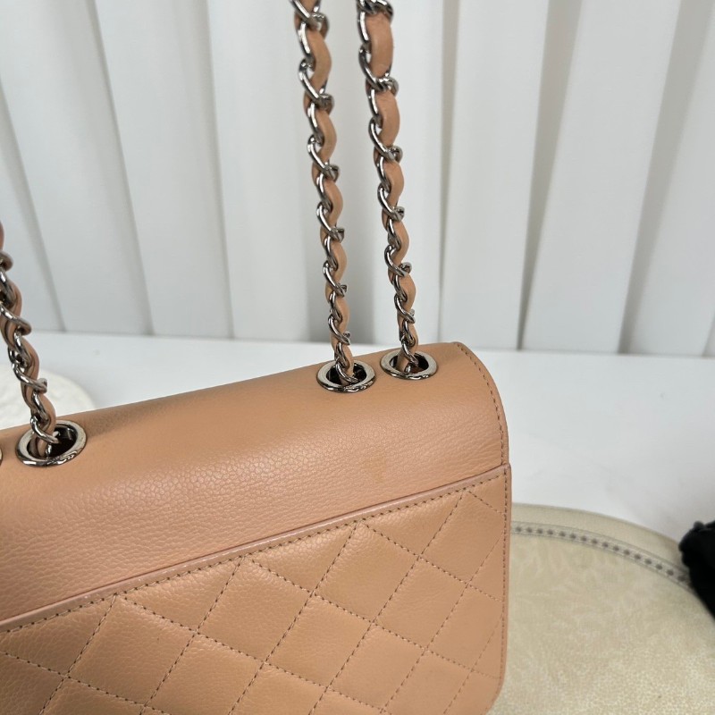 Chanel 古巴系列郵差包鏈條包 粉色鴛鴦扣-15