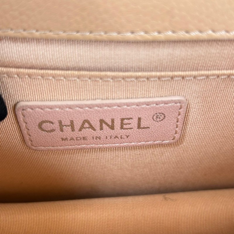 Chanel 古巴系列郵差包鏈條包 粉色鴛鴦扣-18