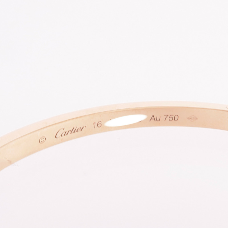 CARTIER 18K玫瑰金Love Bracelet Small Model Full Diamonds鑽石手鐲Cartier#16-6