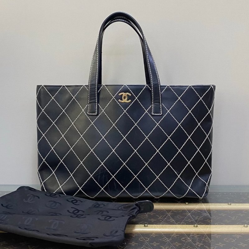 CHANEL 黑金中古子母手提托特包 39*29*11 98新配件塵袋-0
