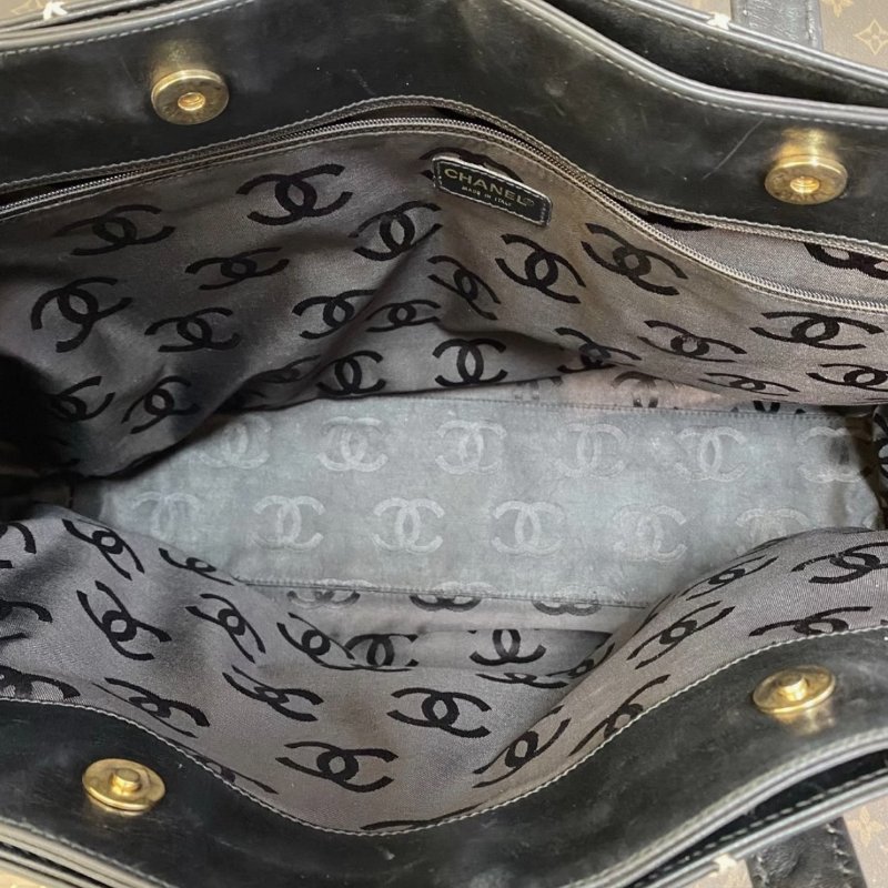 CHANEL 黑金中古子母手提托特包 39*29*11 98新配件塵袋-4