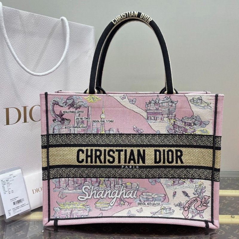️DIOR 上海城市限定款中號手提托特包 36*27.5*16.5 99新配件塵袋-0