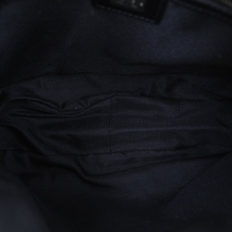 FENDI 黑色牛皮琺瑯扣fendi中古單肩包斜挎包肩背包-2