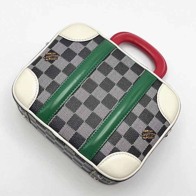 LV 拼色VALISETTE BB棋盤格小箱包 21*16*7.5 98新配件塵袋購證-1