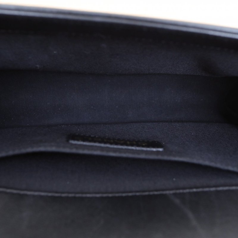 CHANEL Leboy中號25黑色牛皮24開金扣菱格紋肩背包-3