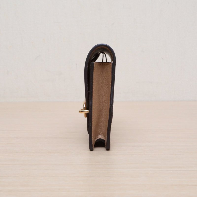 HERMES Roulis豬鼻子Slim腰包9R檸檬黃拼0M瑪薩拉茶色EC皮U刻金扣肩背包-4