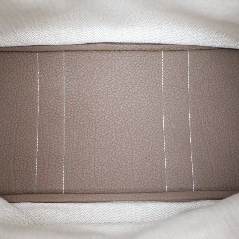 HERMES GardenParty花園包3618大象灰NEGONA皮A刻銀扣肩背包-2