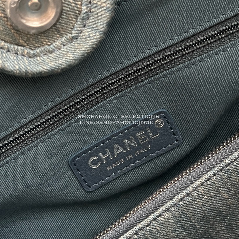 Chanel仿舊淺色牛仔托特包中號AS3351-3