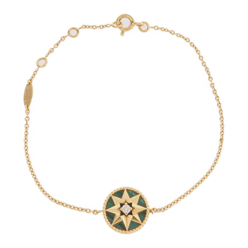 Dior 18K黃金Rose Des Vents Bracelet鑽石/孔雀石手鏈-3