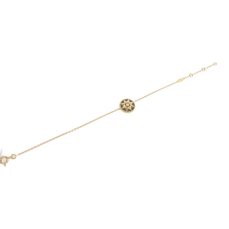 Dior 18K黃金Rose Des Vents Bracelet鑽石/孔雀石手鏈-7