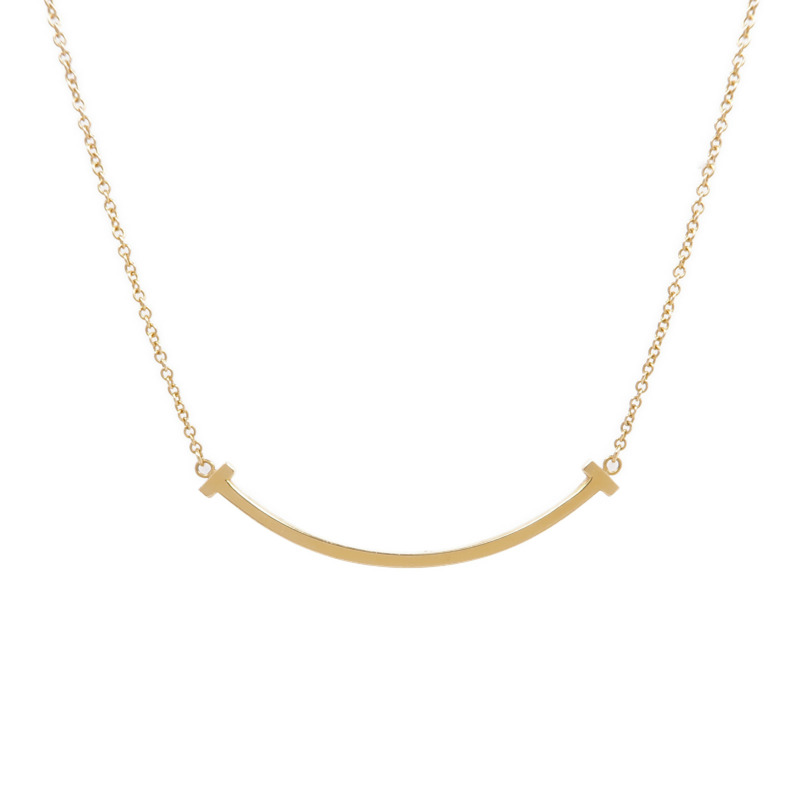 TIFFANY＆CO 18K黃金T Smile Necklace項鍊-0