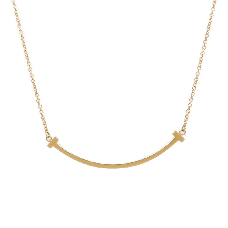TIFFANY＆CO 18K黃金T Smile Necklace項鍊-1