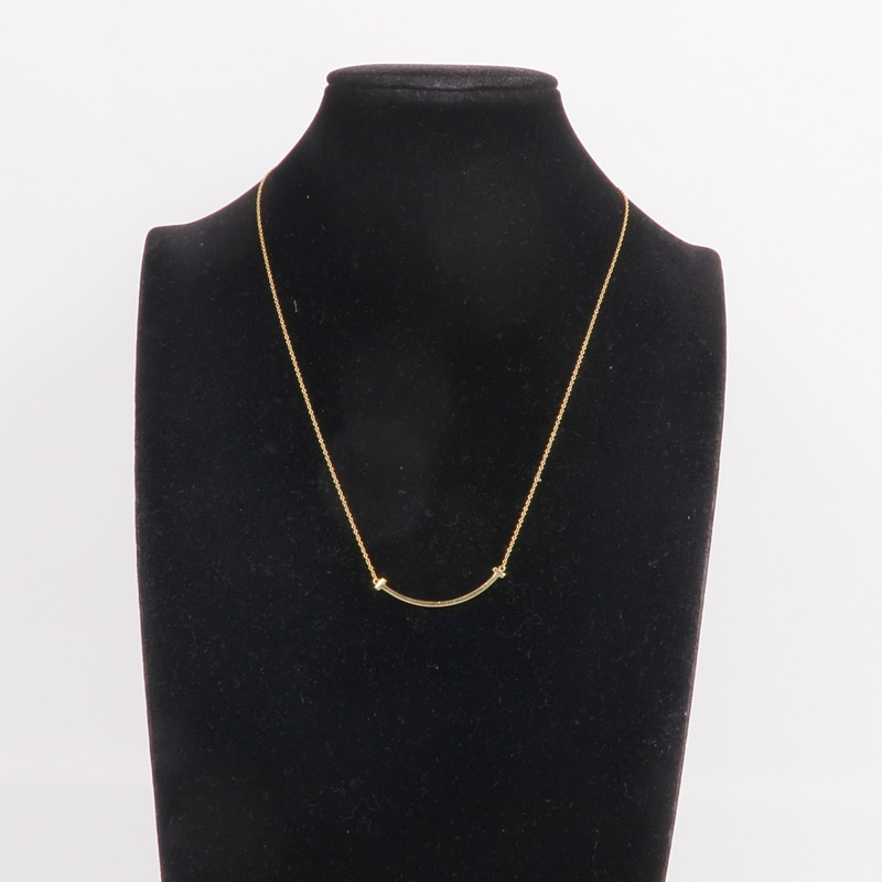TIFFANY＆CO 18K黃金T Smile Necklace項鍊-8