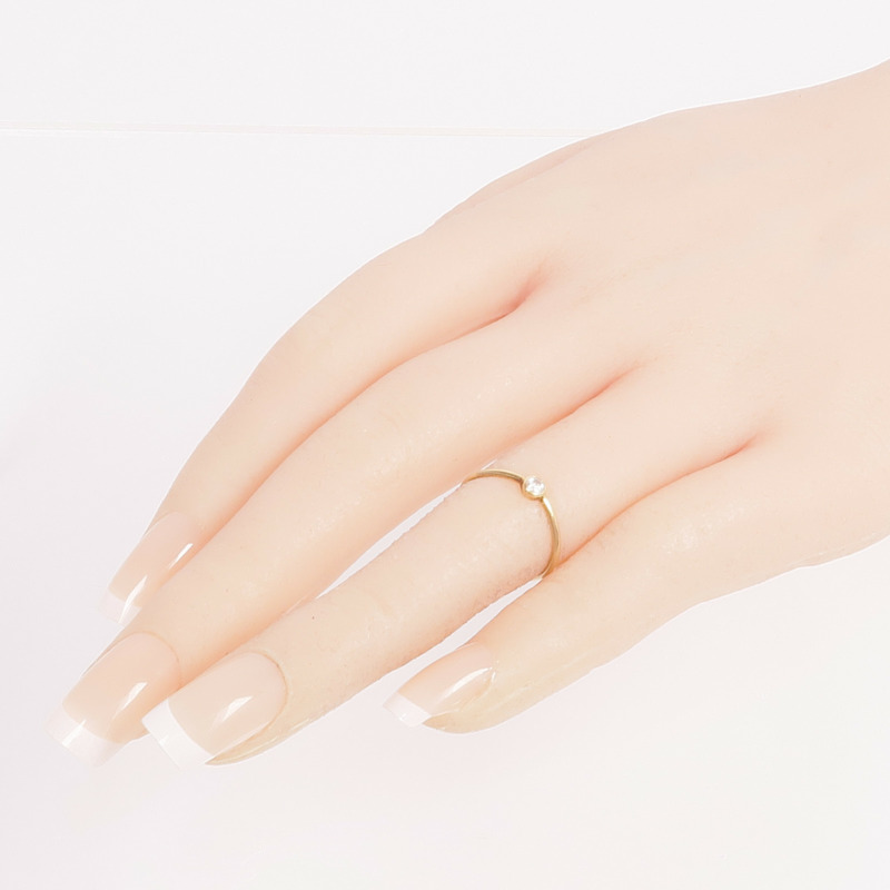 TIFFANY&CO 18K黃金Wave Single-Row Diamond Ring鑽石戒指US#4.25-6
