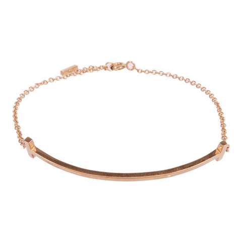TIFFANY＆CO 18K玫瑰金T Smile Bracelet手鏈