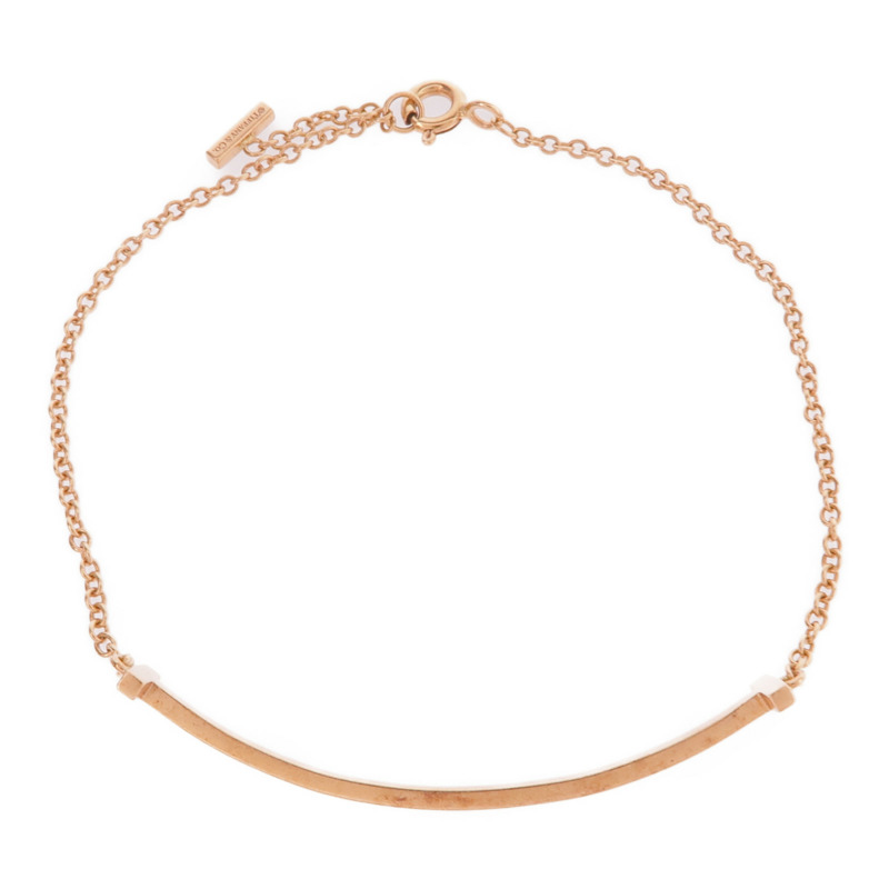 TIFFANY＆CO 18K玫瑰金T Smile Bracelet手鏈-3