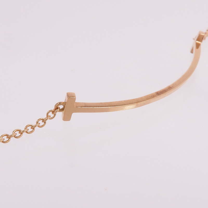 TIFFANY＆CO 18K玫瑰金T Smile Bracelet手鏈-8