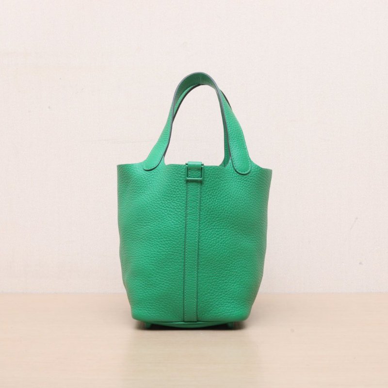 HERMES Picotin18菜籃子1K竹子綠TC皮Z刻綠扣肩背包-1