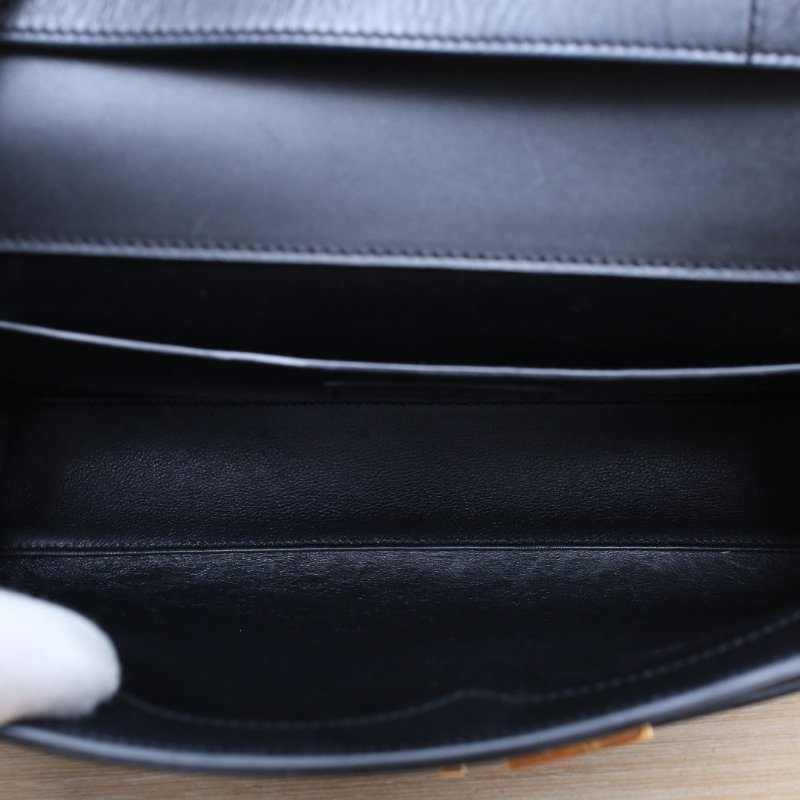 SAINT LAURENT MANHATTAN曼哈頓BOX中號29黑色牛皮金扣肩背包-3