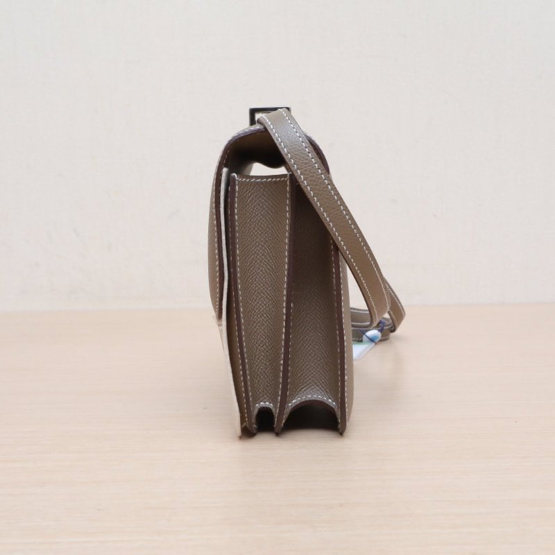 HERMES Constance康康19帶鏡子新版18大象灰Epsom皮B刻銀扣肩背包-4