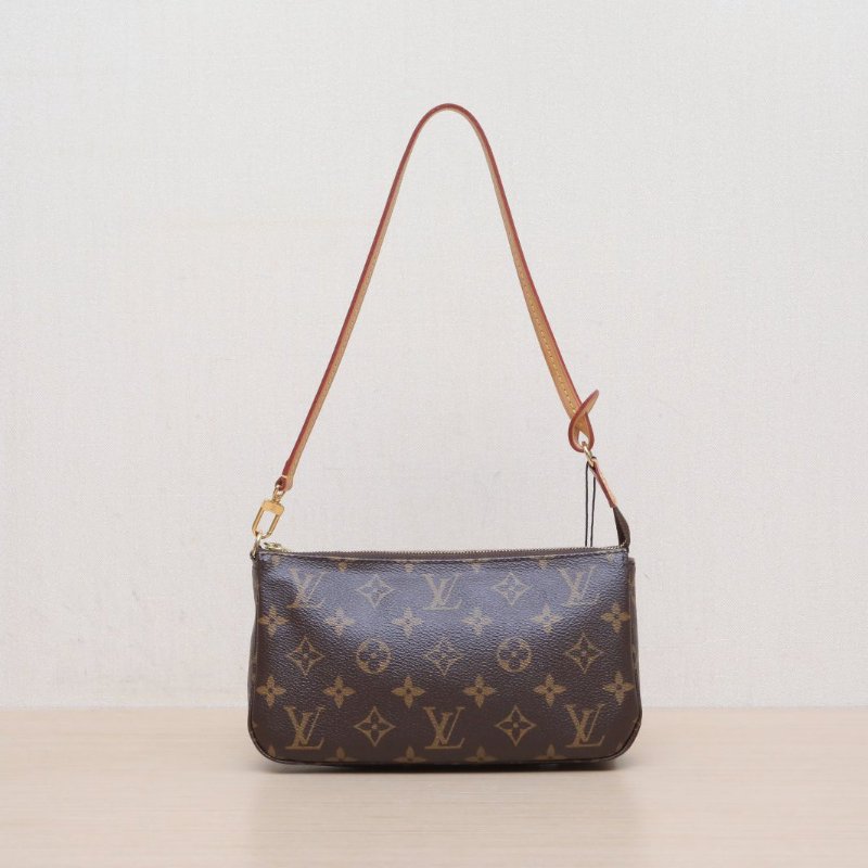 LOUIS VUITTON PochetteAccessoires大麻將包老花PVC金扣晶片肩背包-1