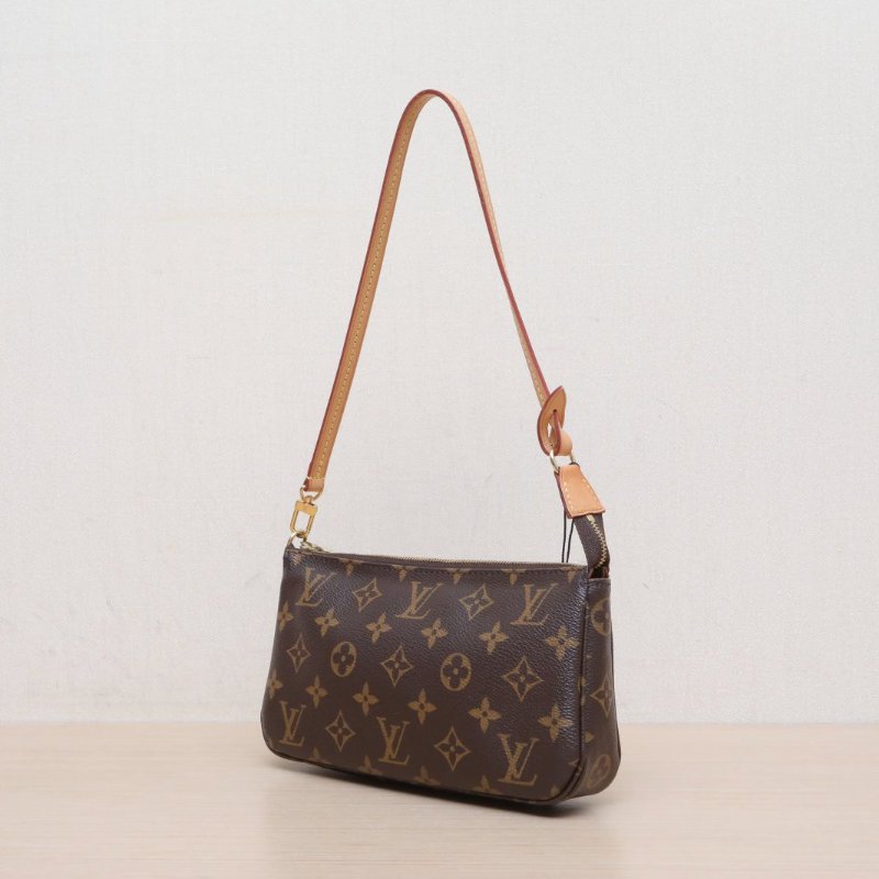 LOUIS VUITTON PochetteAccessoires大麻將包老花PVC金扣晶片肩背包-3