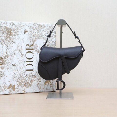 DIOR SADDLE馬鞍小號21無肩帶黑色牛皮黑扣2019Soblack肩背包