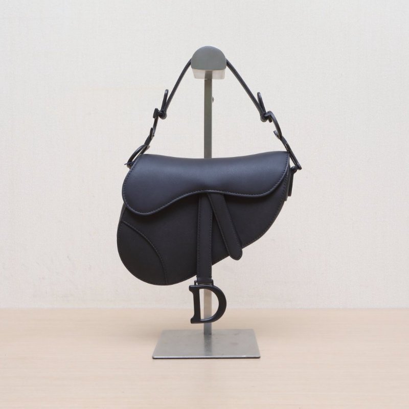 DIOR SADDLE馬鞍小號21無肩帶黑色牛皮黑扣2019Soblack肩背包-1