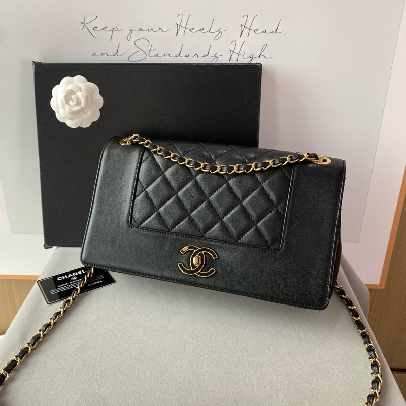 ✨Chanel 牛皮黑金琺瑯 cf 有保卡 可斜背🖤-5