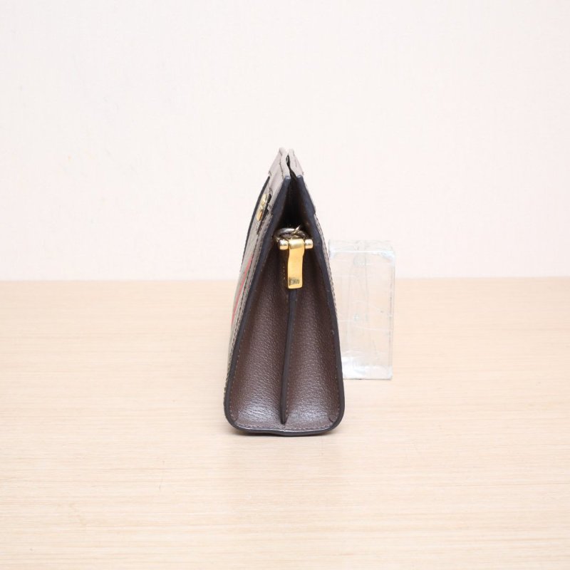 GUCCI Ophidia夾子包小號26老花PVC金扣肩背包-4