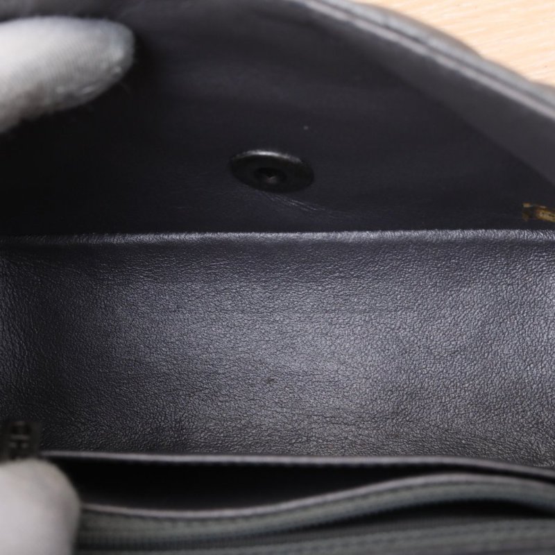 CHANEL CF口蓋包方胖子17灰色牛皮20開銀扣肩背包-3