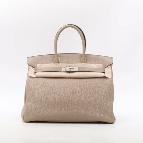 HERMES 81斑鳩灰Togo皮框I銀扣愛馬仕hermesbirkin35斑鳩灰togo皮肩背包