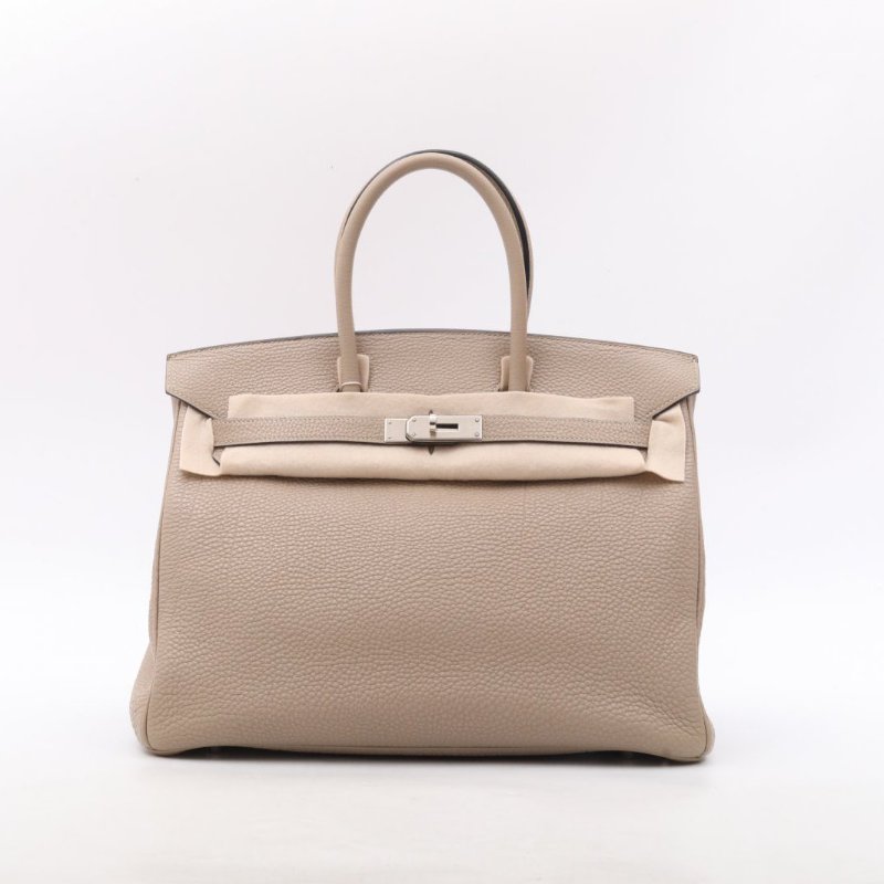 HERMES 81斑鳩灰Togo皮框I銀扣愛馬仕hermesbirkin35斑鳩灰togo皮肩背包-0