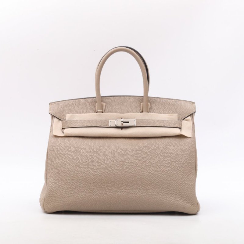 HERMES 81斑鳩灰Togo皮框I銀扣愛馬仕hermesbirkin35斑鳩灰togo皮肩背包-1