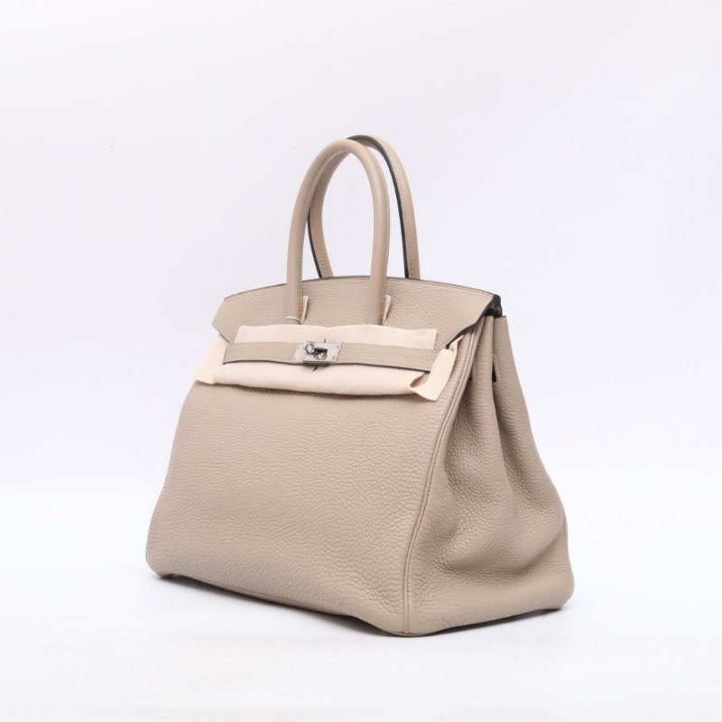 HERMES 81斑鳩灰Togo皮框I銀扣愛馬仕hermesbirkin35斑鳩灰togo皮肩背包-2