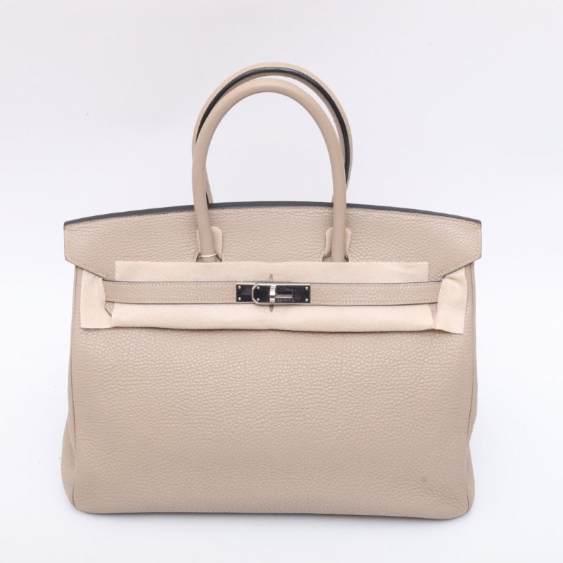 HERMES 81斑鳩灰Togo皮框I銀扣愛馬仕hermesbirkin35斑鳩灰togo皮肩背包-4