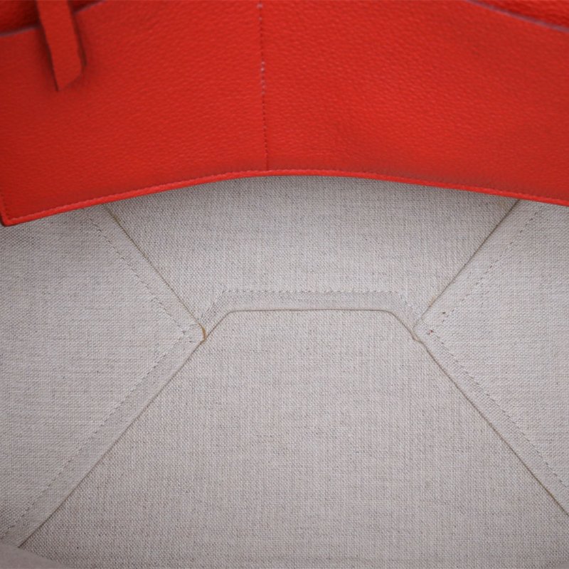 CELINE 紅色荔枝牛皮無手提豎版托特包大號30*34肩背包-2