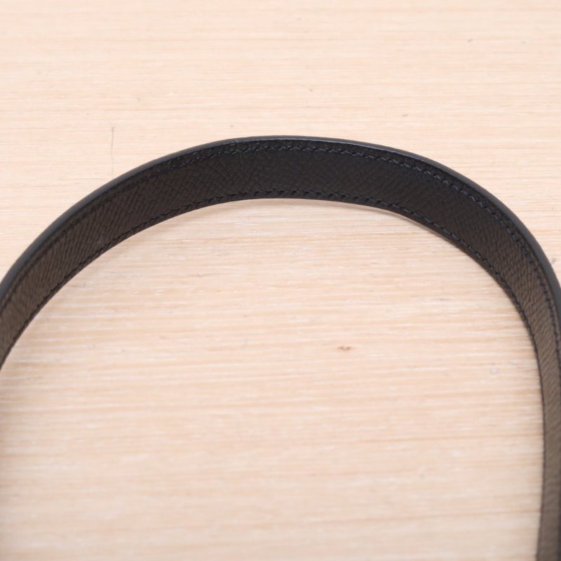 HERMES Kelly2889黑色Epsom皮A刻銀扣肩背包-2