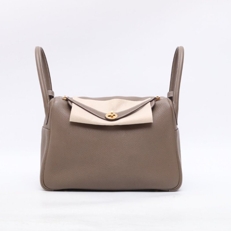 HERMES 18大象灰TC皮D刻金扣愛馬仕hermeslindy30肩背包-0