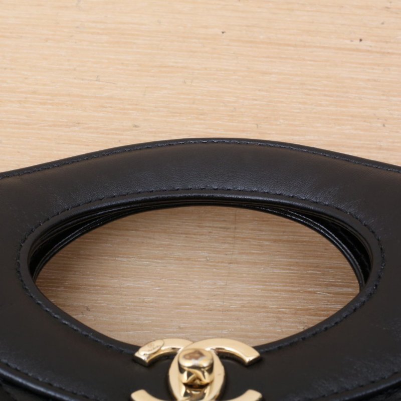 CHANEL 31Bag中號橫版36黑色羊皮晶片開金扣肩背包-2