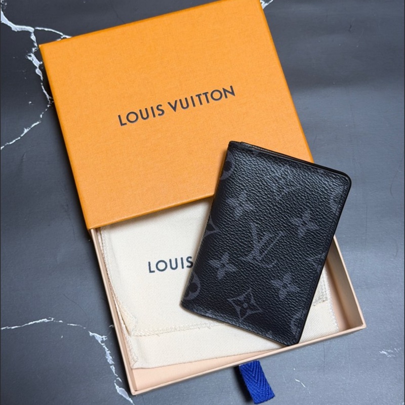 Louisvuitton Lv 黑色老花袋裝萬用錢包M61696-0