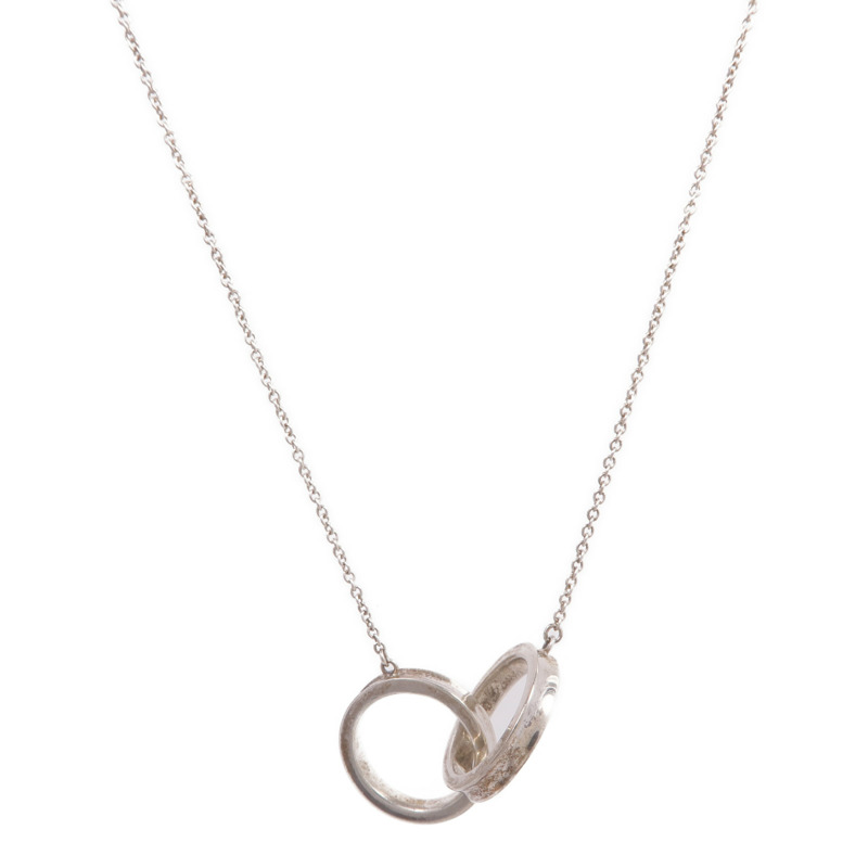 TIFFANY&CO 925純銀Interlock Circle Pendant Necklace項鍊-1