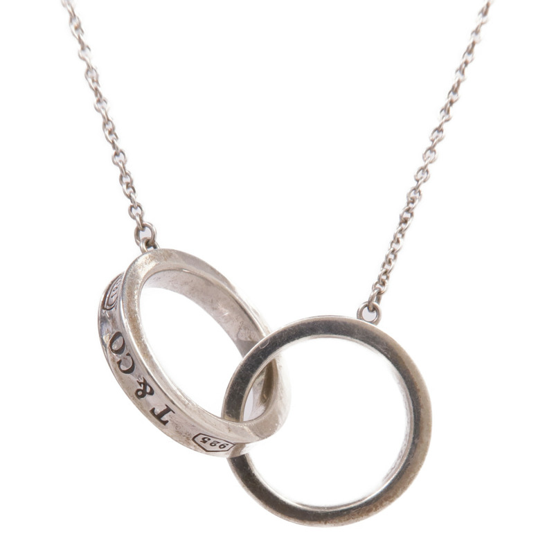 TIFFANY&CO 925純銀Interlock Circle Pendant Necklace項鍊-2