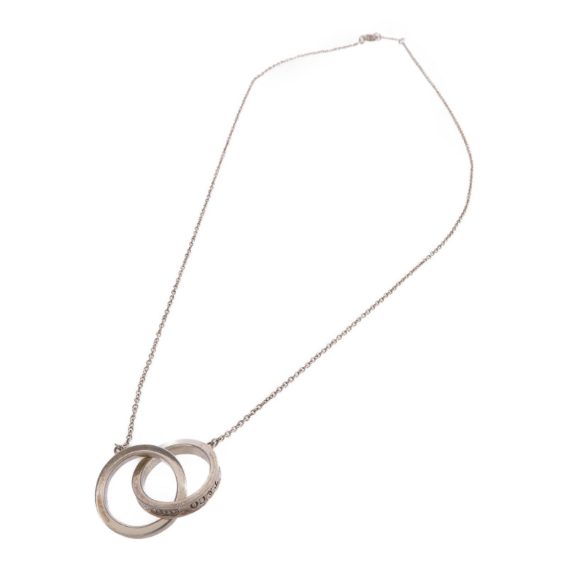 TIFFANY&CO 925純銀Interlock Circle Pendant Necklace項鍊-3