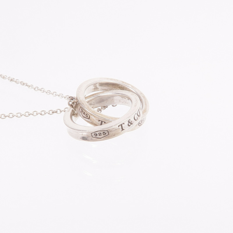 TIFFANY&CO 925純銀Interlock Circle Pendant Necklace項鍊-8