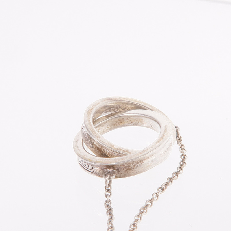 TIFFANY&CO 925純銀Interlock Circle Pendant Necklace項鍊-9