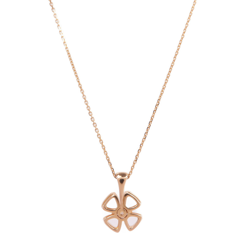 BVLGARI 18K玫瑰金Fiorever Diamond Necklace鑽石項鍊-1