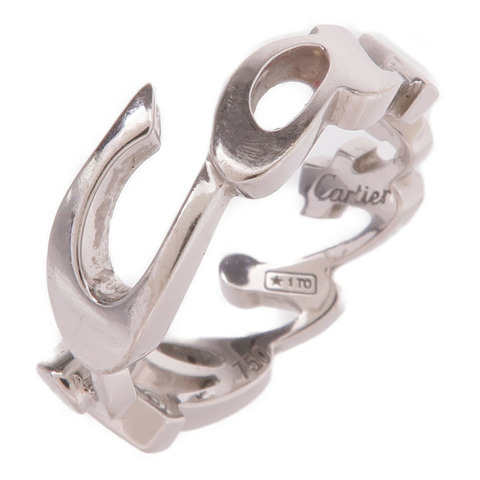 CARTIER 18K白金Signature Ring戒指Cartier#49/US#5