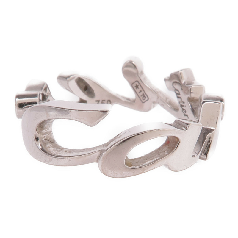 CARTIER 18K白金Signature Ring戒指Cartier#49/US#5-1